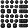 URAQT 30pcs Clip per Cavi, Organizer per la Gestione dei Cavi, Nero | Organizer per la Gestione dei Cavi di Adesivo a Lunga Durata per Topo TV PC Laptop