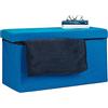 Relaxdays Pouf con Contenitore XL, Cassapanca con Coperchio, Panca Pieghevole, Sgabello Poggiapiedi, 36x76x38 cm, Blu
