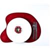 Generico CORIUM® Tovagliette Americane Lavabili Colazione 50x32cm. Set 2 Tovagliette + Sottobicchieri. Sottopiatti colazione eleganti in pelle riciclata lavabili per copertura tavolo (Rosso)