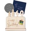 Joli Coon Biglietto auguri 60 anni, regali in denaro 60 compleanno | Legno multistrato incollato, fino a 3 banconote piegate, cofanetto blu, incisione precisa