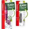 STABILO Matita a pressione ergonomica per destrimani Easy 3.15 in rosa/viola - penna singola - inclusa 1 mina spessa - durezza HB & temperamatite + mine per ricaricare, confezione da 6 pezzi - Grado
