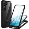 CENHUFO Cover Samsung S22 5G, Custodia Samsung S22 5G Antiurto 360 Gradi con Protezione Schermo Integrata Rugged Trasparente Case Doppia Faccia Fronte Retro Cover per Samsung Galaxy S22 5G - Nero