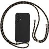 Vauki Cover per Samsung Galaxy A52s 5G/A52 4G/5G con Cordino, Silicone Custodia con Laccio Collana Tracolla, Antiurto Ultra-Sottile Protettiva Cellulare Case per Samsung A52s 5G, Nero