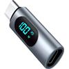 aceyoon 100W Adattatore USB C USB C con Display LED, Adattatore USB Type C Femmina a Maschio Convertitore USB C Ricarica Rapida e Trasferimento Dati per iPhone 15/Pro/Plus/Pro Max, per MacBook