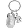 Depesche Depesche-11800-012 11800-012 Portachiavi in Argento con Lettera K e Angelo Custode, in Lega di Zinco, Incluso Astuccio in Velluto colorato, Multicolore, Taglia Unica