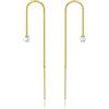 Candyfancy Orecchini pendenti in oro 18 carati, placcati in oro 925, pendenti a nappa, lunghi orecchini con perle, orecchini a perno rotondi, per donne e ragazze, Argento sterling