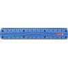Brunnen 104971533 - Righello per scuola e ufficio, 15 cm, con maniglia, per destrorsi e sinistri, colore: Blu