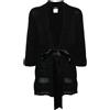 CHANEL Pre-Owned - Cardigan con maniche a 3/4 2007 - Donna - alpaca/nylon/lana - Taglia unica - Grigio