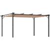 Outsunny Gazebo Pergola da Giardino 3x4x2.23m Telo Scorrevole Poliestere Impermeabile Struttura in Alluminio|Aosom