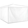 Relaxdays Tende per Gazebo Laterali, Set da 2, Telo Impermeabile in PVC, Pareti 3x2 m, Senza Finestre, para Sole, Bianco