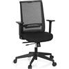 HJH Office 608970 sedia da ufficio CONISON tessuto a rete nero sedia da scrivania bracciolo ergonomico regolabile 120 kg schienale in rete