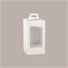 LUCGEL SRL 5 Pz Scatola Porta Uovo Cioccolato con Fondo in Carta Pelle Bianco Golosa con Finestra Trasparente 210x210x365 mm