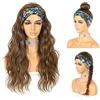 Sapphirewigs Parrucca con fascia per capelli a onda del corpo, capelli sintetici lunghi ondulati, senza colla, aspetto naturale, densità 150% 66 cm