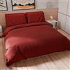 PETTI Artigiani Italiani - Set Copripiumino Matrimoniale 250x200 cm (2 Federe 50x80 cm Incluse), Parure Copripiumino Morbida Microfibra Tinta Unita Bordeaux