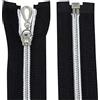 Aerzetix - C64103 - Set di 10 Cerniere Lampo a Spirale N°5 80cm separabile autobloccante - Rete in Nylon Argento - tiretto cursore in Metallo - Colore Nero - merceria