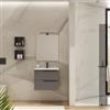 DEGHI Mobile bagno sospeso 60 cm con lavabo integrato grigio storm opaco e specchio - Agave Plus