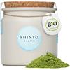 Shinto Polvere per the matcha, biologica, Shinto Platino, 30 g, grado "per cerimonia", coltivata in ombra e raccolta a mano, in contenitore di argilla riutilizzabile, importazione diretta da Uji, Giappone