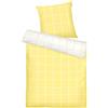 TOM TAILOR Bettwäsche Large Check Light Lemon & Crisp White, 80x80 cm + 155x220 cm, 100% Baumwolle/Renforce, mit Wendemotiv und farbigem Markenreißverschluss
