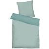 Herding TOM TAILOR Bettwäsche Two-Tone Solid Colors Fresh Sage, 80x80 cm + 135x200 cm, 100% Baumwolle/Satin, mit Doppelnaht am Kissen, Wendemotiv und farbigem Markenreißverschluss