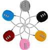 dafuhao 6 lucchetti a combinazione, mini lucchetto per bagagli, 9 cm, 3 numeri, password, lucchetto a combinazione, gancio lungo per borse, zaini, valigie, armadietti, scatole, scuola, palestra