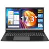 SGIN Laptop 17 pollici, 8 GB RAM 512 GB SSD Notebook, Celeron Dual Core, Up to 2,8 GHz, HD, 2.4/5.0G WiFi Bluetooth 4.2, memoria espandibile 512 GB TF