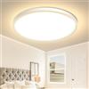 zemty Plafoniera Led Soffitto Moderna - Plafoniere Bagno 24W 3000K 2100LM Lampadario Impermeabile, Lampada per Camera da letto Corridoio Cantina Balcone Ø22 cm