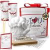 Lalfof® Calco Mani Coppia con NOMI | Regalo anniversario per lui lei | Regali per lui/lei con gesso per stampi dermatologicamente testato | Regalo fidanzato fidanzata coppia anniversario matrimonio