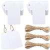 G2PLUS 200 PCS Etichette Regalo,Etichette in Carta Kraft,7x4CM Tag Regalo con Spago in Juta da 20M per Matrimoni,Compleanni e Natale (Bianca)