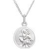 Alexander Castle Piccolo ciondolo in argento Sterling di San Cristoforo, diametro 12 mm, con catena lunga 40,64 cm