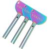UDQYQ 3 spremi tubi, spremiagrumi in acciaio inossidabile, spremiagrumi in metallo, dispenser per tubi, salva dentifricio, creme, vernice, unguento, niente più disordine e sprechi. (Iridescente)