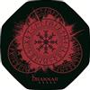 Konix Drakkar Kattegat Tappetino da 98 x 98 cm per sedia gaming - Design vichingo - Nero e rosso