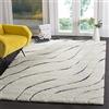 Safavieh Tappeto Zottelig per soggiorno, sala da pranzo, camera da letto, Florida Shag Collection, pelo alto, crema e blu, 61 x 91 cm