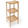 Relaxdays Scaffale da Bagno in Bambù, HLP: 79 x 33 x 33 cm, 3 Ripiani, Mobiletto Salvaspazio Cucina o Ufficio, Naturale