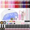 PEACECOLOR Kit Semipermanente Unghie, 20 Coloris Nudo Rossa Marrone Smalto Semipermanente Unghie, 36W Lampada UV+LED Unghie Kit Unghie Gel Completo Professionale Soak Off Nail Art Manicure Set