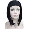Lydell, Parrucca sintetica corta a caschetto con capelli lisci e fascia, colore nero