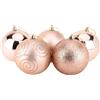 Christmas Concepts® Confezione da 5 - Extra Large 100mm Christmas Tree Baubles - Baubles Decorati Lucidi, opachi e Glitterati (Oro Rosa)