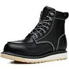 SL-Saint Handmade Soft Moc Toe Impermeabile Good-year-welted Boots 6 '' Classic Full Grain Leather (Nero, 47)