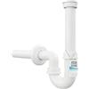 Aqua Bagno Sifone - Chiusura antiodore - Sifone per lavabo - In plastica bianco - 1 1/4 - DN 32mm - Flessibile regolabile