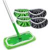 KONFEN Panni di ricambio for Swiffer, 4 pezzi di panni riutilizzabili for Swiffer Sweeper Mop, panno in microfibra in pile di corallo(2 VERDE+2 GRIGIO)