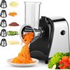 Nictemaw Taglia Verdure Elettrico 250W, Tritatutto Multifunzione 5 in 1 Tritatutto per Verdura, Affettaverdure con 5 tamburi di taglio, Acciaio Inox