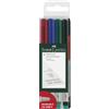FABER-CASTELL - Pennarello Multimark Non-Permanent S, 4 colori | Inchiostro cancellabile per pellicole e superfici lisce