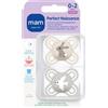MAM | Ciuccio perfetto per nascita, 0-2 mesi (2 pezzi) colore casuale - Ciuccio per neonato in silicone extra sottile e morbido - tettarella per bambini ideale per un buon sviluppo orale