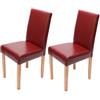 Mendler Set 2X sedie Littau Ecopelle Sala Pranzo 56x43x90cm Rosso Piedi Chiari