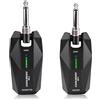 dellersound Coolmusic WS1 Sistema per chitarra stereo wireless da 5,8 GHz con prese per strumenti da 1/4 e 1/8, ricaricabile, per chitarra, tastiera, basso