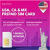 travSIM USA, Canada Messico SIM Card | Rete T-Mobile | 50GB di dati per gli USA, 5GB per Canada e Messico | Chiamate ed SMS nazionali illimitati | Valido per 10 giorni