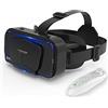 Cutebe Occhiali VR, Realtà Virtuale 3D, Realtà Virtuale per Film e Giochi 3D, per Smartphone 4.7-7 Pollici [con controller], Vr.black