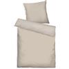 Herding TOM TAILOR Bettwäsche Two-Tone Solid Colors Sunny Sand, 80x80 cm + 135x200 cm, 100% Baumwolle/Satin, mit Doppelnaht am Kissen, Wendemotiv und farbigem Markenreißverschluss
