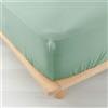 douceur d'intérieur, lenzuolo con angoli (140 x 190 cm) Angelia, verde salvia, garza di cotone
