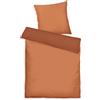 Herding TOM TAILOR Bettwäsche Two-Tone Solid Colors Warm Coral, 80x80 cm + 155x220 cm, 100% Baumwolle/Satin, mit Doppelnaht am Kissen, Wendemotiv und farbigem Markenreißverschluss