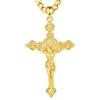 INFUSEU Collana Croce San Benedetto,Gesù Crocifisso Argento Sterling 925 18k Oro Sigillo Ciondolo Santo Patrono Fede Cristiana Gioielli Protezione Divina Gioielli Amuleto Regali per Gli Uomo